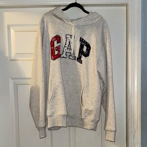 GAP Light Gray Hoodie with Paisley logo